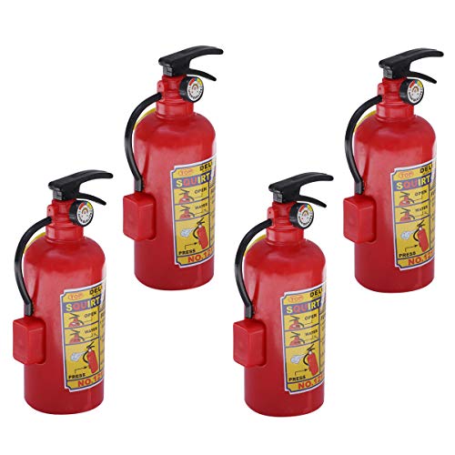 NUOBESTY 4 Pcs Novelty Toys Mini Fire Extinguisher Water Squirt Gun Toys for Kids Summer Beach Bath Swim Pool Party Favors (Red)