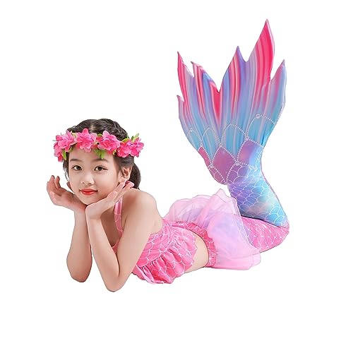 Conjunto de maiô da menina da cauda da sereia (BR, Idade, 4 Anos, Azul)