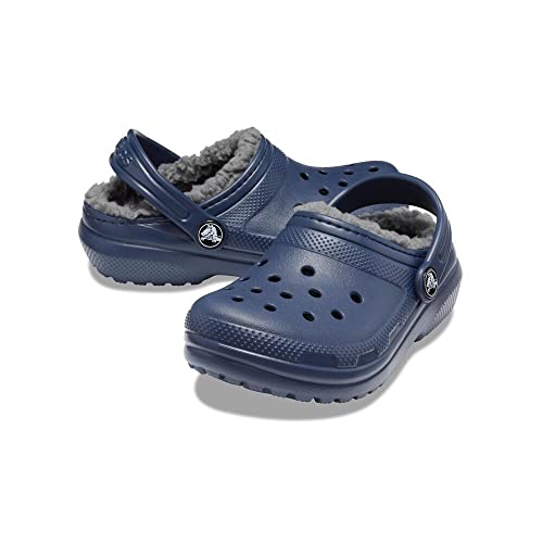 CROCS Classic Lined Clog T - Navy/Charcoal - C5 , 207009-459-C5, Kids Unisex , Navy/Charcoal , C5