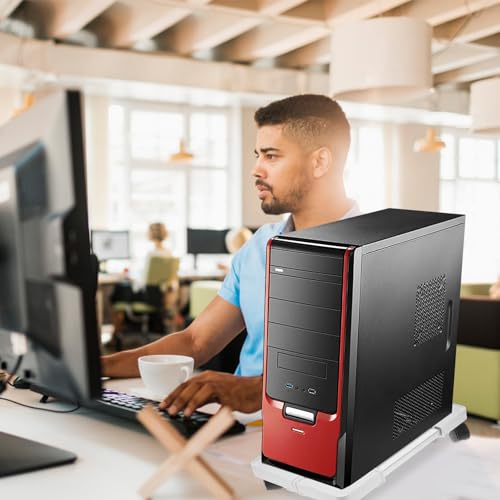 Soporte móvil para torre de computadora con ruedas, carrito para CPU con alta capacidad de carga, ideal para uso en casa y oficina miniatura 7