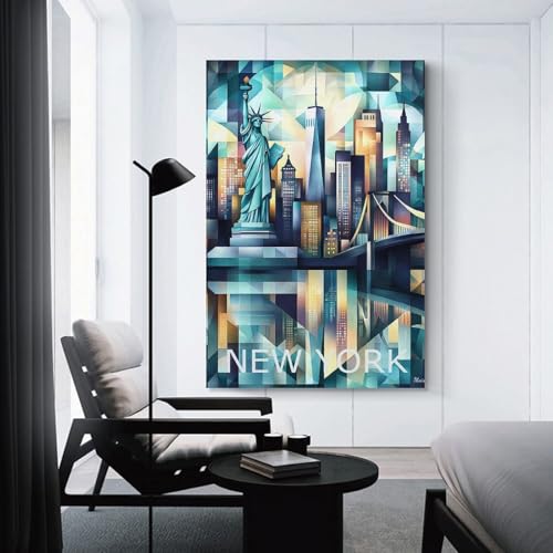 Toile New York Cityscape affiche grand format 50x75cm pour salon et chambre
