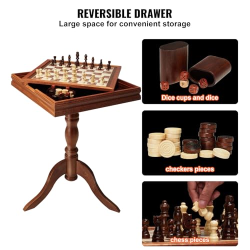 Mesa de juegos 3 en 1: Ajedrez, Damas y Backgammon miniatura 5