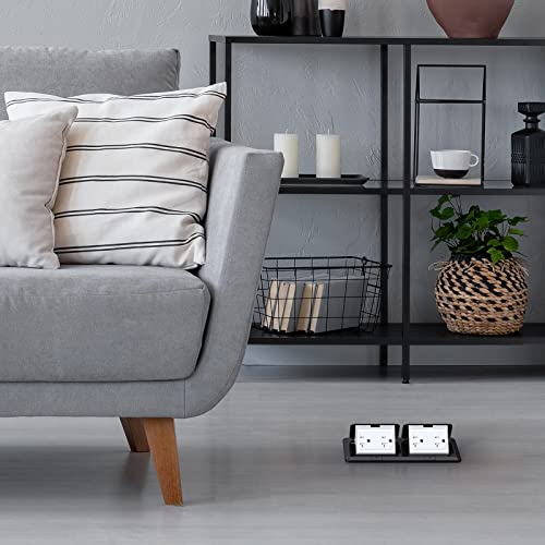 Webang Dual Pop-Up Floor Box Electrical Kit, 20A Tamper-Weather Resistant Duplex Receptacle Outlet, Corrosive Resistant Hardware, With Watertight Gasket, Etl Listed, Black #TOP5