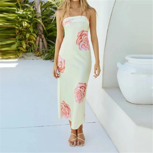 Vestido largo sin mangas estampado de verano para paseos urbanos y tardes de terraza 6