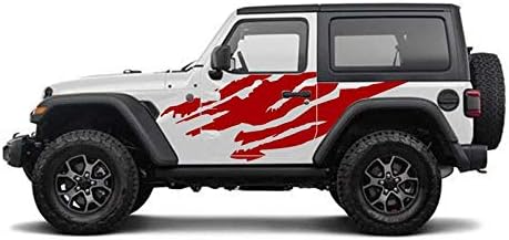 Decal Sticker Vinyl Door Rear Splash Stripes Compatible with Jeep Wrangler 3door JL JK 2007-2019 - Present