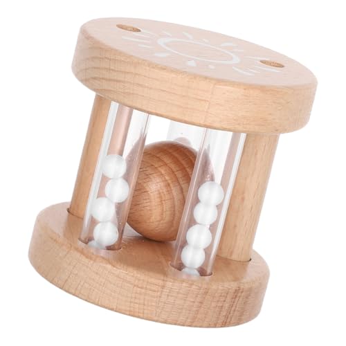 ULDIGI モンテッソーリ木製手振りベル 知育感覚楽器 用ラトルトイ ビーズ付き聴覚発達シェーカー 幼児の触覚聴覚刺激学習