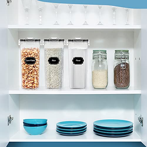 Skroam Cereal Containers Storage, Airtight Food Storage Container With Lid Of 3 [2.5L/85.4Oz] For Kitchen & Pantry Organization, Bpa-Free Plastic Cereal Dispensers For Flour, Sugar, 20 Lables & Marker #TOP6