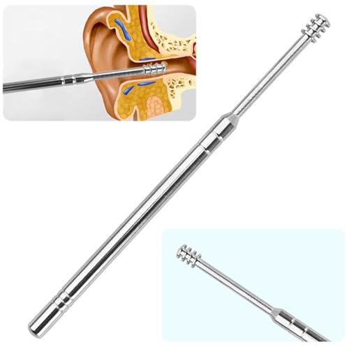 JDXun 6 teiliges Ohrenreiniger, Edelstahl Ohrenschmalz Entferner, Tragbar Ohr Reinigung Set, Ohrreinigungswerkzeuge mit PU-Tasche für Reinigung der Ohrenschmalz