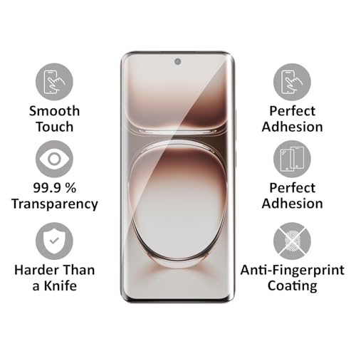 Image of AIBEX UV Curved Tempered Glass for Oppo F29 Pro 5G / Oppo Reno 12 Pro| Full Screen Edge-to-Edge Protection | UV Glue & UV Light Included | 9H Hardness | Anti-Bubble | Scratch Resistant | HD Clarity