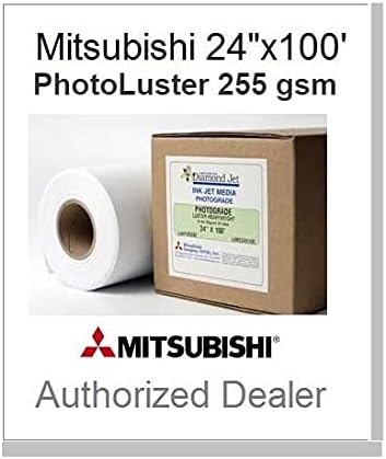 Premium wide format inkjet photo paper - 24 inches x 100 feet - LUSTER 255 gsm - 10.2 mil - Instant Dry - Water Resistant 24" large format photo paper