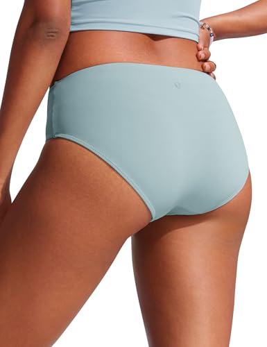 Image of CRZ YOGA Mid Waisted Bikini Bottoms | Mid Cut Leg, Medium Bum Coverage, Full Lining, Swim, Bathing Suit Briefs for Women