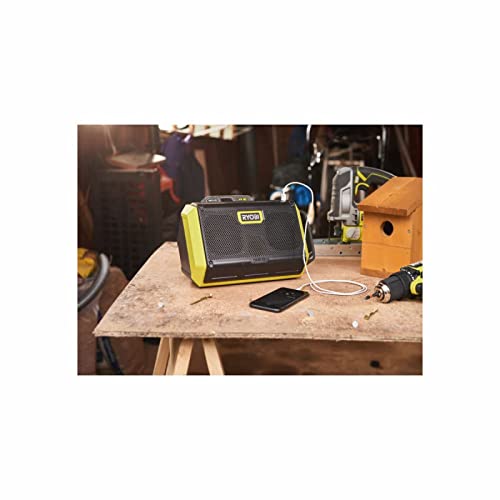 RYOBI - Radio de Chantier sans Fil 18V One+ RBT18-0 – Bluetooth, AUX, Son Clair, Résistance Chocs et Poussières – Batterie Non Incluse