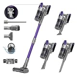 Redkey X18 Akku Staubsauger, 500W 33000Pa Ultrahohe Saugleistung, 65 Minuten ultralange Akkulaufzeit, Intelligenter Automatikmodus, 8-in-1 Staubsauger Kabellos mit LED-Bürste, 2000mAh Wechselakku
