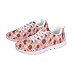 JUDENTIDOS Strawberry Floral Sneakers for Women Light Lace-up Flats Sneakers Fashion Outdoor Walking Running Shoes
