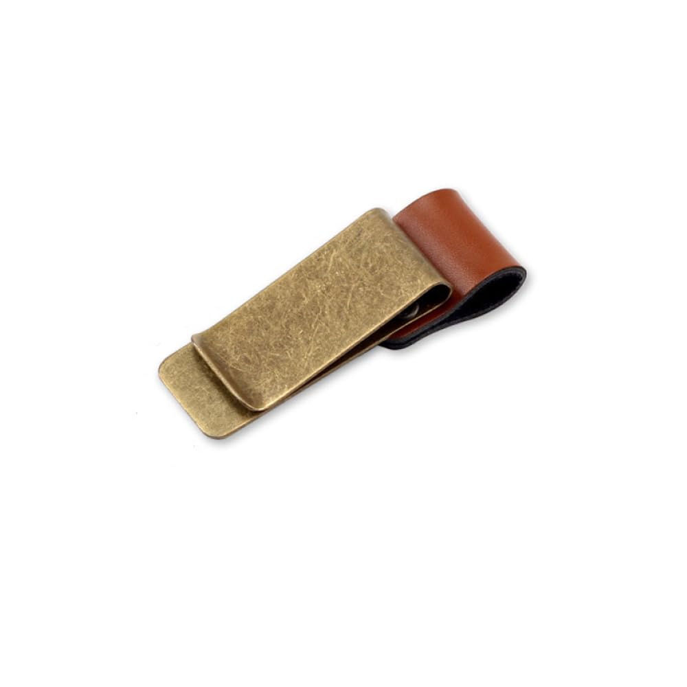 Tooloflife Copper 1-Pack Retro Style Traveler Notebook Leather Pen Holder Pencil Loop Stainless Steel Clip