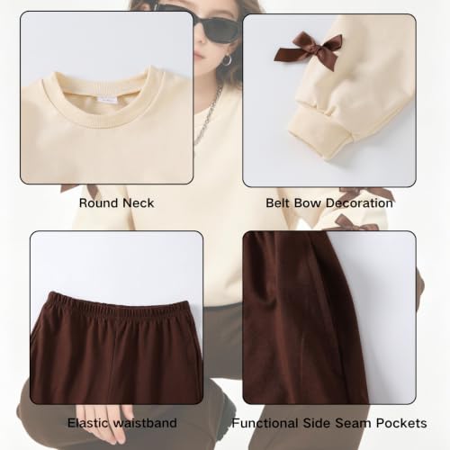Image of Girls Outfits 2 Piece Long Sleeve Butterfly Sweatshirt and Pants Fall Clothing Set Size 7-14 Years