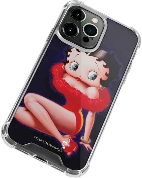 Skinit Clear Phone Case Compatible with iPhone 14 Pro Max - Officially Licensed Betty Boop Red Dress Design