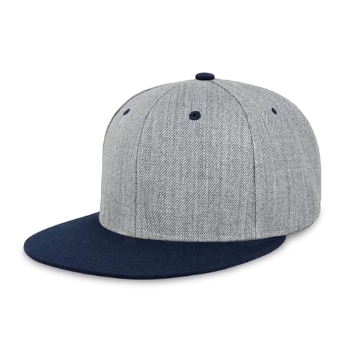 Image of CHOK.LIDS Classic Snapback Flat Bill Hat Blank Adjustable Baseball Cap | Structured high crown, flat visor, blank front for customization, adjustable snap closure, trendy everyday style