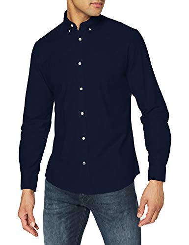 Jack & Jones Jjeoxford Shirt L/S S21 Noos, Camisa Hombre, Navy Blazer, M