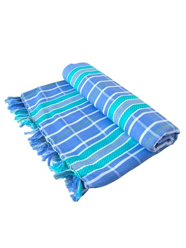 Image of Bathroom Towel for Women|Tauliya for Men|Checkered Thorthu Kerala Towel Cotton Large Size 75 X 150 Cm|Cotton Gamcha Quick Dry Travel Towels for Pool,Beach|Combo Pack of 2
