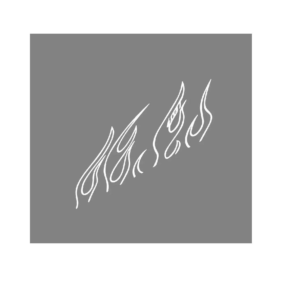 Universal Burning Flames Pattern Vinyl Car Stickers Creative Auto Body Art Decals(Glossy White)