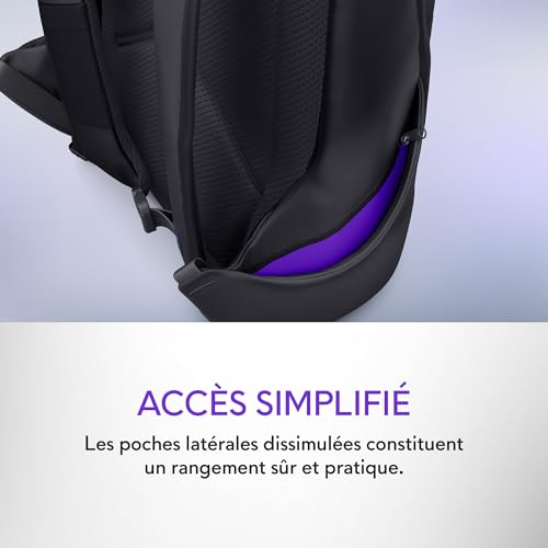Alienware 16 Sac à Dos - AW5625P - Capacité 21L, Maille Respirante 3D, organiseurs magnétiques, Poche RFID sécurisée, résistant aux intempéries, Logo réfléchissant Iridescent 3D - Noir