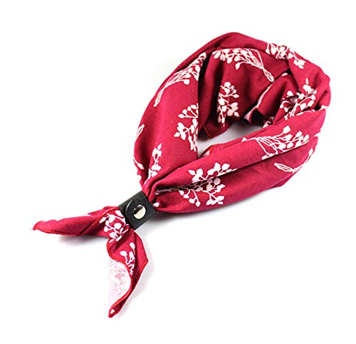 Neckerchief for Men, 24''Ã— 24'' Multicolored Patterned Cotton Scarf with Buckle
