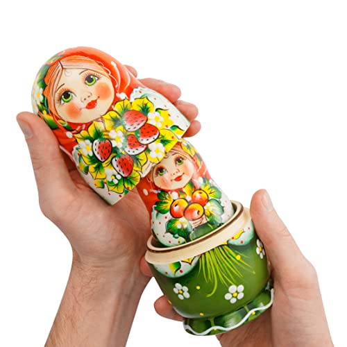 Muaro Nesting Dolls Matryoshka Wood Stacking Nested Set 5 Pieces Handmade Wooden Doll #TOP5