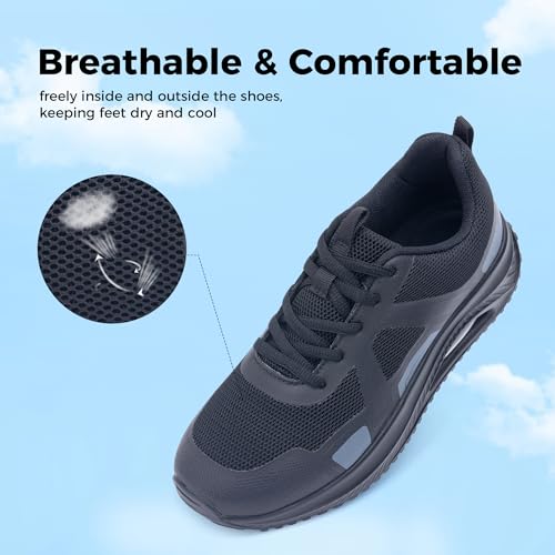 Womens Walking Shoes Orthotic Plantar Fasciitis Tennis Athletic Sneakers with Arch Support for Foot Pain Relief All Day Standing GreyBlack US 7.53