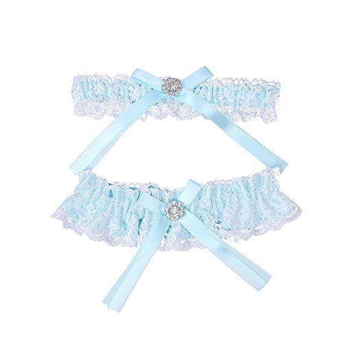 OURIZE Wedding Garter Belt Lace Garter Set Garter for Bride with Rhinestones (E)