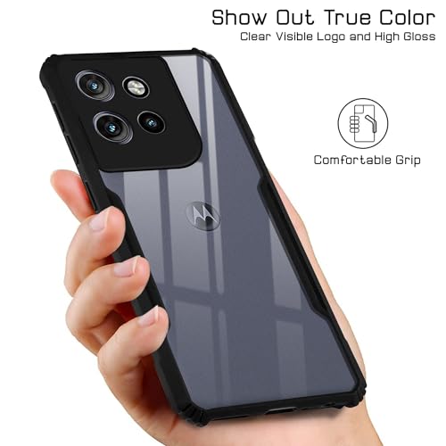 Image of Jkobi Back Cover Case for Motorola Moto Edge 50 Neo (Shockproof with Polycarbonate Clear Panel | Professional Black)