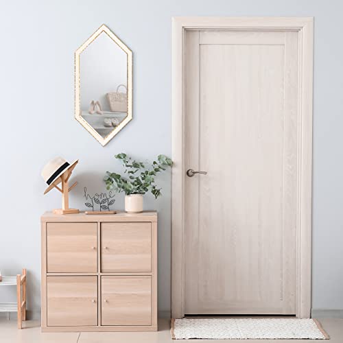 Alimorden Decorative Diamond Wall-Mounted Full Length Mirror With Wooden Frame For Farmhouse Bathroom, Living Room, Bedroom,Entryways White (12"X25.6") #TOP1