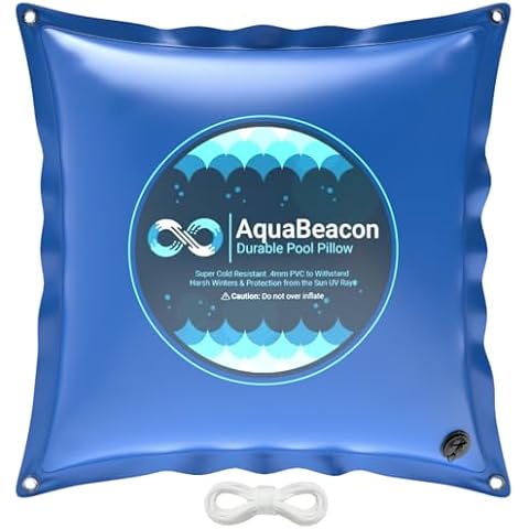 Aquabeacon Premium 4' X 4' Ultra Thick & Super Durable Above Ground Pool Winter Pool Pillow .4mm Thick and Cold-Resistant. Rope Included Cover