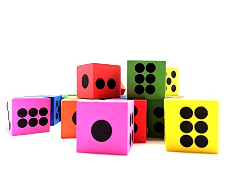 Qidiwin Eva Foam Dices, Colorful Dot Foam Dice For Kids, Building Toys,Educational Toys, Party Supplies, 6 Colors, 24 Pcs #TOP1