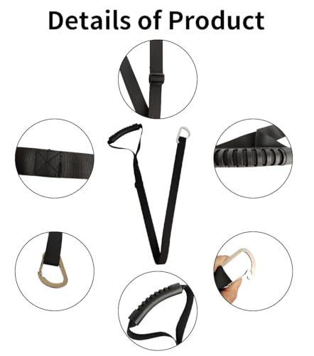 2Pcs Kayak Standing Assist Strap & Tow Rope, Multi-Purpose Kayak/Canoe Drag Strap, 31-57 Inch Adjustable Water Sports Tow Rope