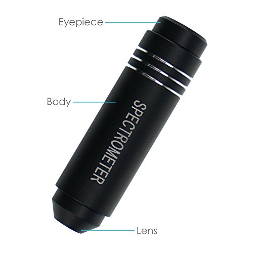 image for TEKCOPLUS Pocket Size Diffraction Spectroscope Medium Size Gem Tool fo