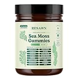 RESAWN Sea Moss Gummies 16-1, Black Seed Oil Ashwagandha Turmeric Bladder Wrack Vitamin C Vitamin D3 Elderberry Manuka Dandelion Yellow Dock Apple Cider Vinegar
