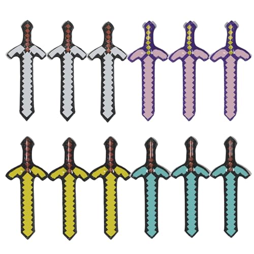 Épée gonflable de grande taille pour fête enfant en pack de 12 pièces quatre couleurs
