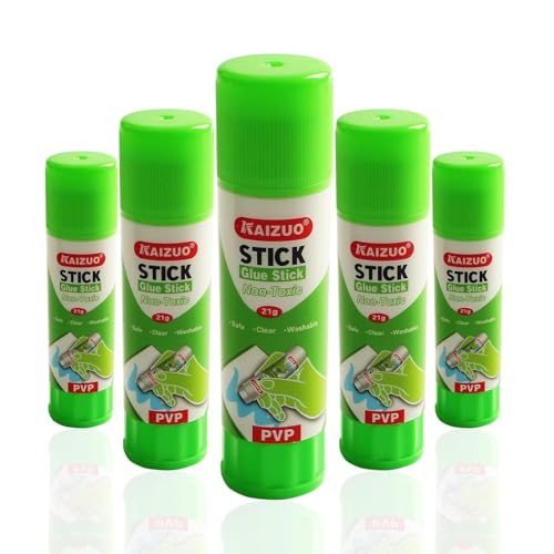 Toaiot 3D Printer Glue Stick Solid Stickers Printing Heat Bed Adhesive PVP Print Filament PLA ABS PET PETG Prevent Warping on Heatbed Easy Release from Glass Build Plate PEI Sheet 5Pcs