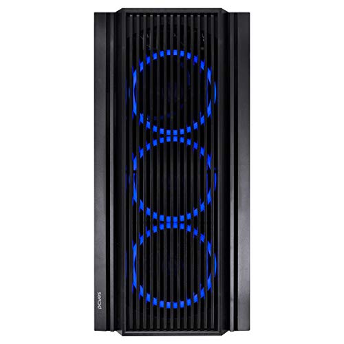 GABINETE MID-TOWER ATMOS PRETO COM 4 FANS 120MM LED AZUL - LATERAL EM VIDRO TEMPERADO - ATPTAZ4FCV - PCYES - Imagem 5