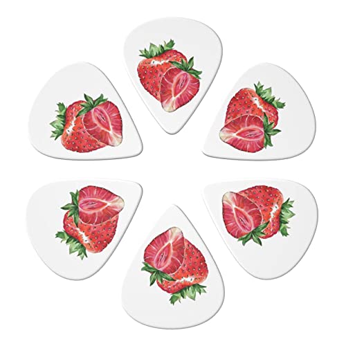 Strawberry Lot de 6 médiators pour guitare acoustique, guitare électrique, basse, ukulélé – fins, moyens et épais - Les Beatles, Paul McCartney, John Lennon, RIngo Starr, George Harrison Strawberry Lot de 6 médiators pour guitare acoustique, guitare électrique, basse, ukulélé - fins, moyens et épais – Image 5