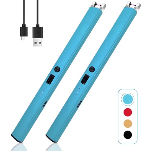 2-Pack Dual Arc USB Rechargeable Flameless Lighter with LED Power Display
