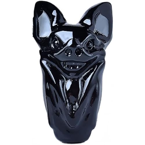 2" Natural Black Obsidian Crystal Bat Healing Hand Carved Delicacy Crystal Bat Statue Head Home Office Art Room Decoration