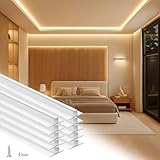 Nuanchu 10 Pack 3.3 Ft/1 M T Shape LED Aluminum Channel Plaster in Recessed White LED Strip Light Shadow Channel with Milky Diffuser, Suspended Ceiling Baseboard Edge Trim Profile
