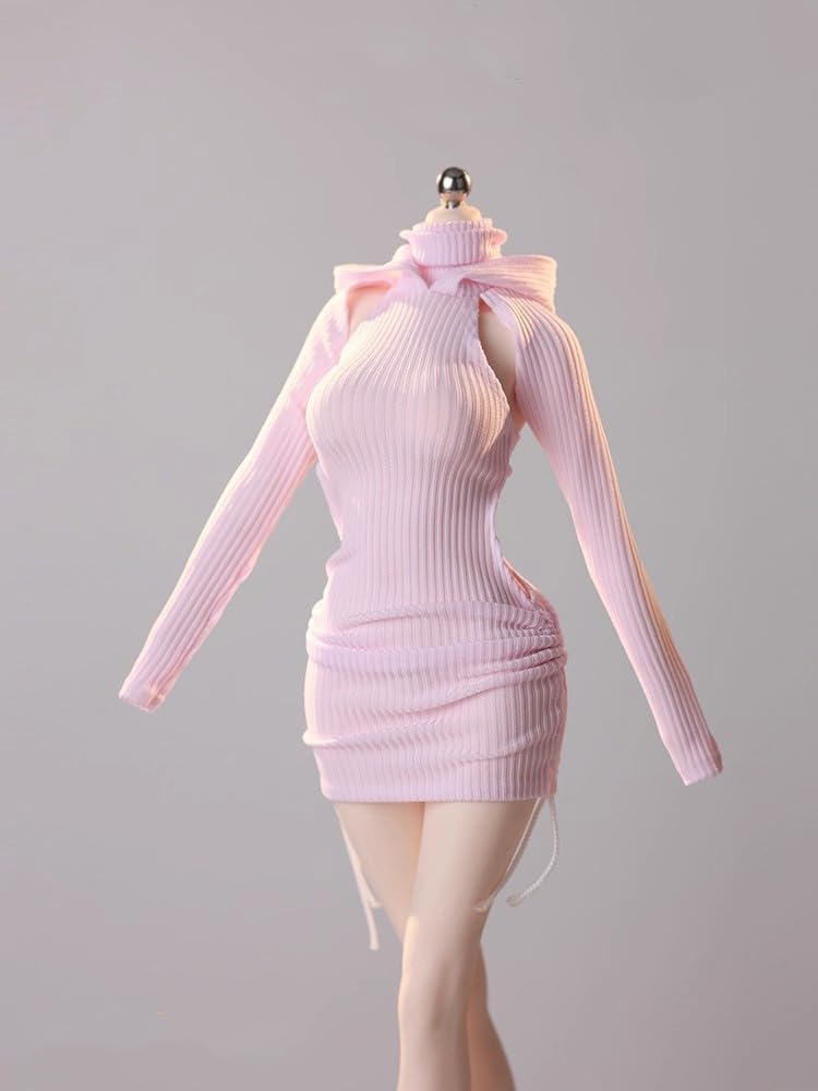 JIAOU Doll 1/6 Scale Female Clothes Post-Apocalyptic Style Hooded Long Pleated Dress for 12 inch Woman Action Figure JO25X-05F
