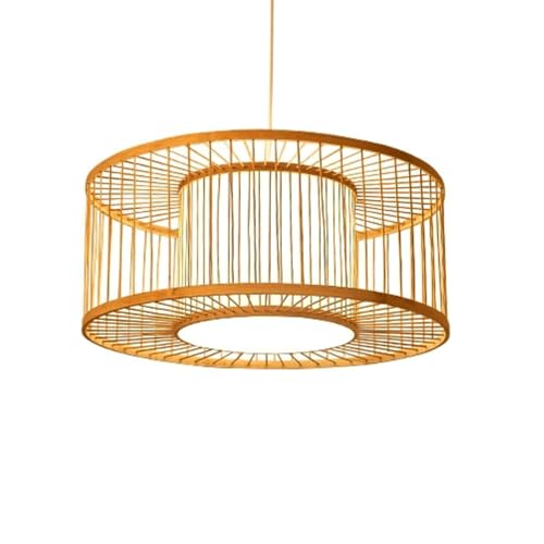 MTNROO Moderne Lampade A Sospensione A Lanterna Beige Lampada A Sospensione In Rattan Di Bambù Intrecciato Lampadario In Vimini Naturale Bohémien Soffitto A Forma Di Cesto Per Camera