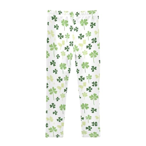 Cute Four Leaf Clovers Girls Leggings Soft Comfortable Athletic Leggings Dancing Pants for 4-10 Years2