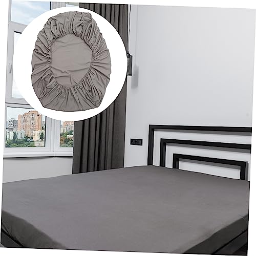 Sábana bajera de algodón para cama de hotel gris protector de colchón ajustable elástico 6