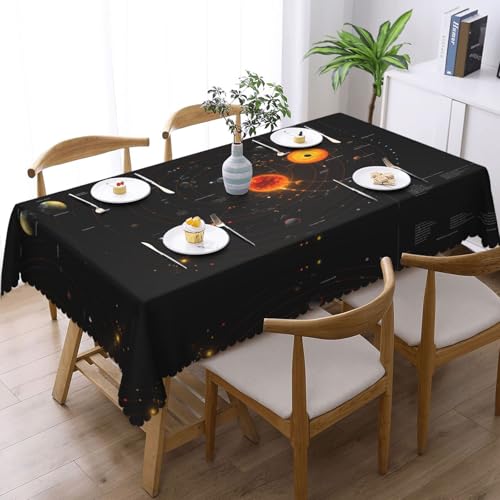 Nappe réutilisable anti-graisse et lavable motif système solaire en polyester
