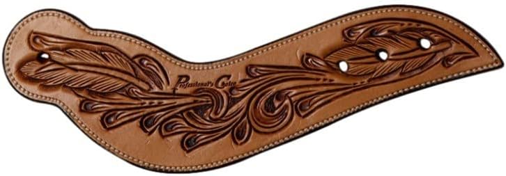 Professional's Choice Spur Straps Dove Wing Feather Tooled Tan 3P9205